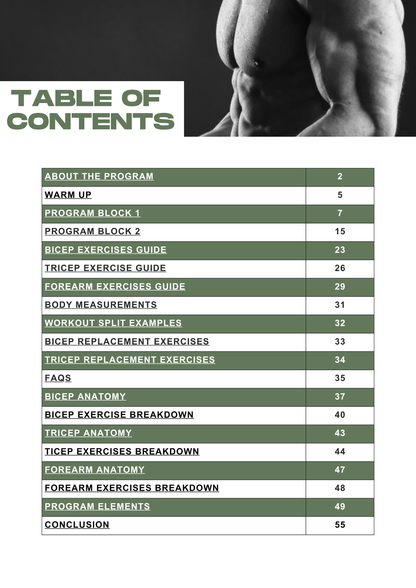 Bigger Arms Program – Size & Definition